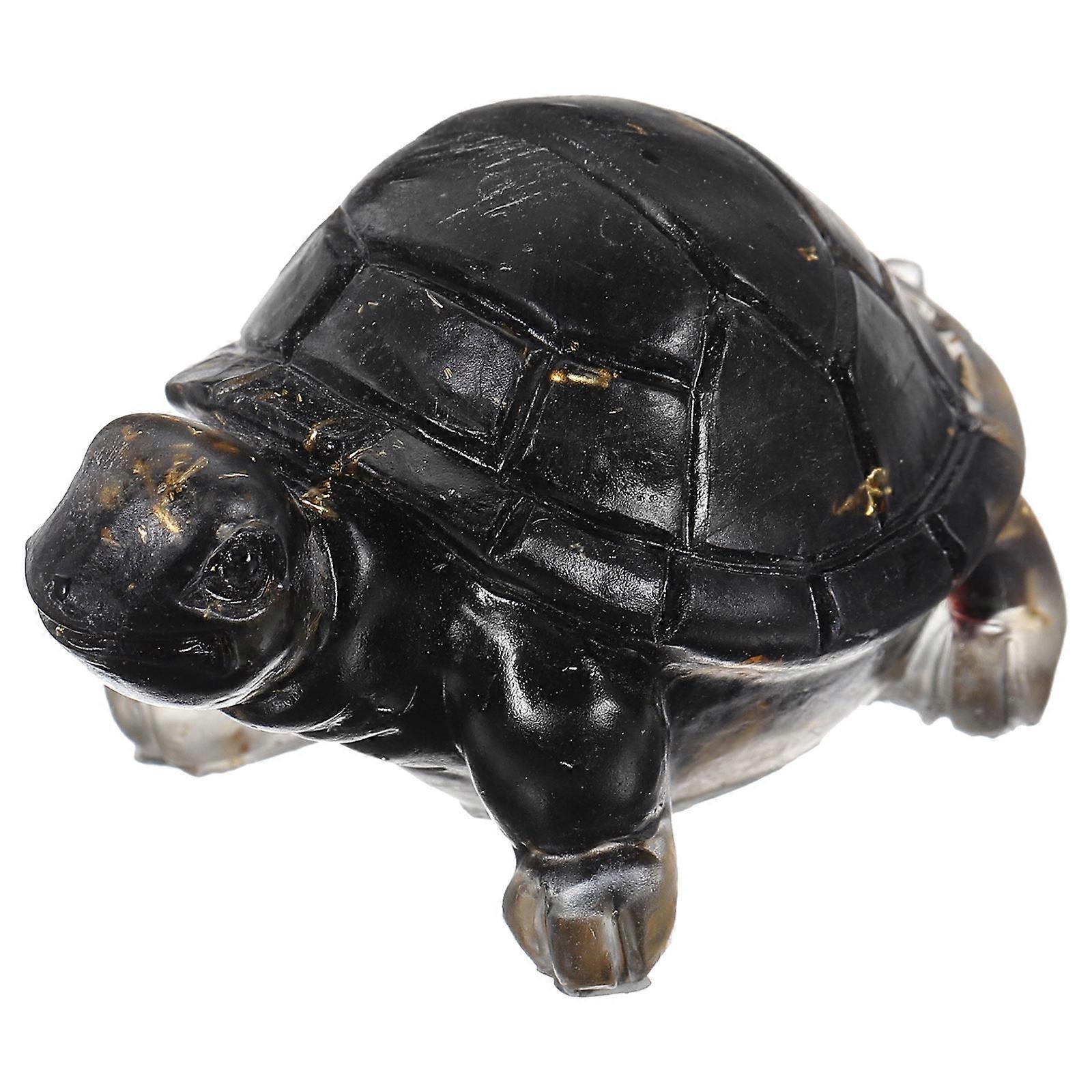 Crystal Turtle Decor for Decor 5Pcs Black Resin Turtle Statue Figurine
