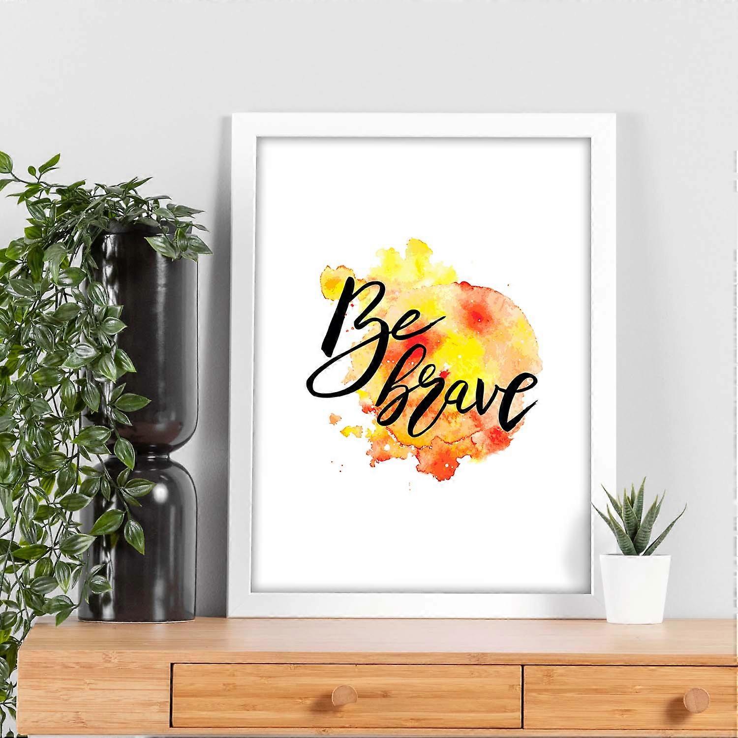 Impression colorée de messages heureux Soyez courageux