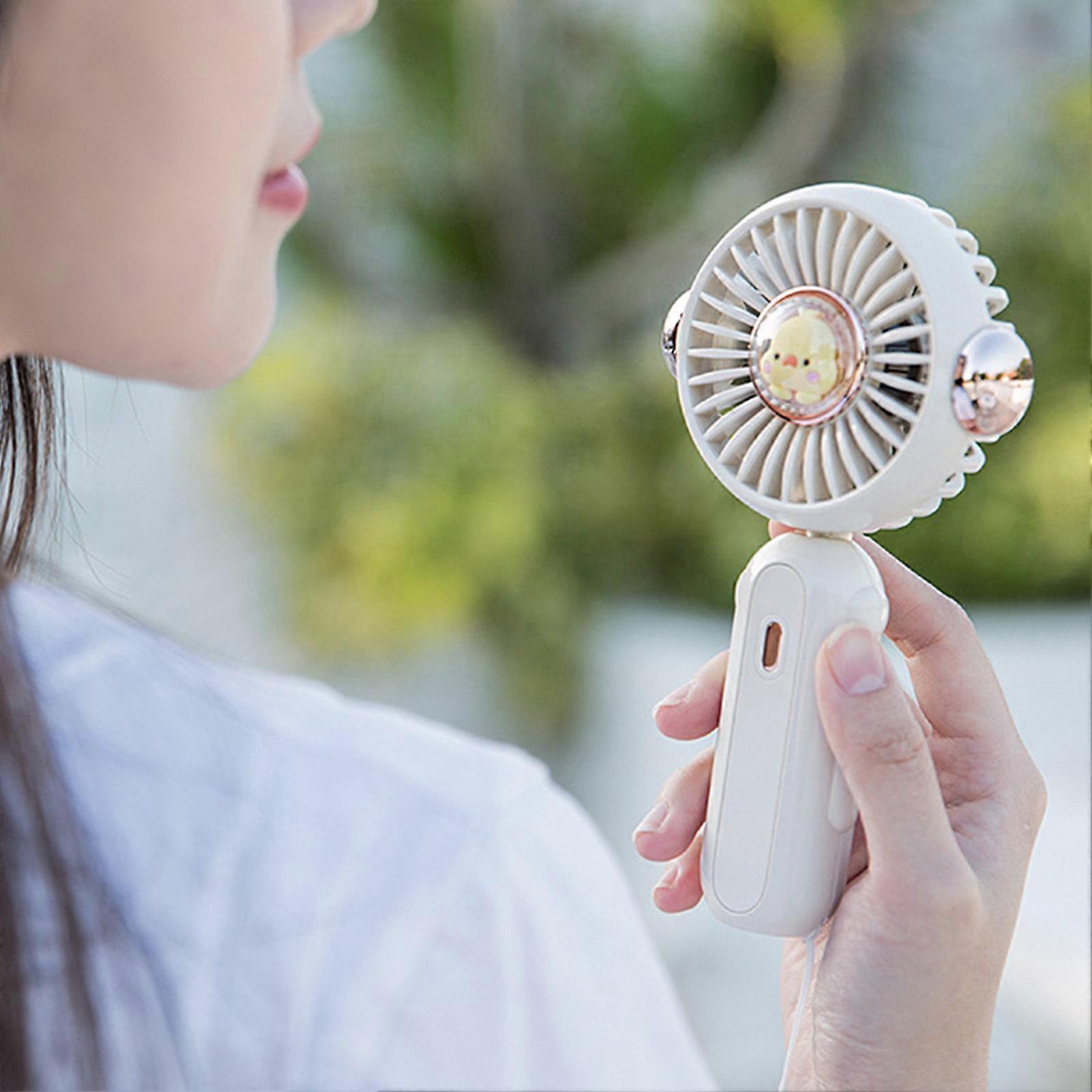 Mini Foldable Handheld Fan 500mAh USB Rechargeable White