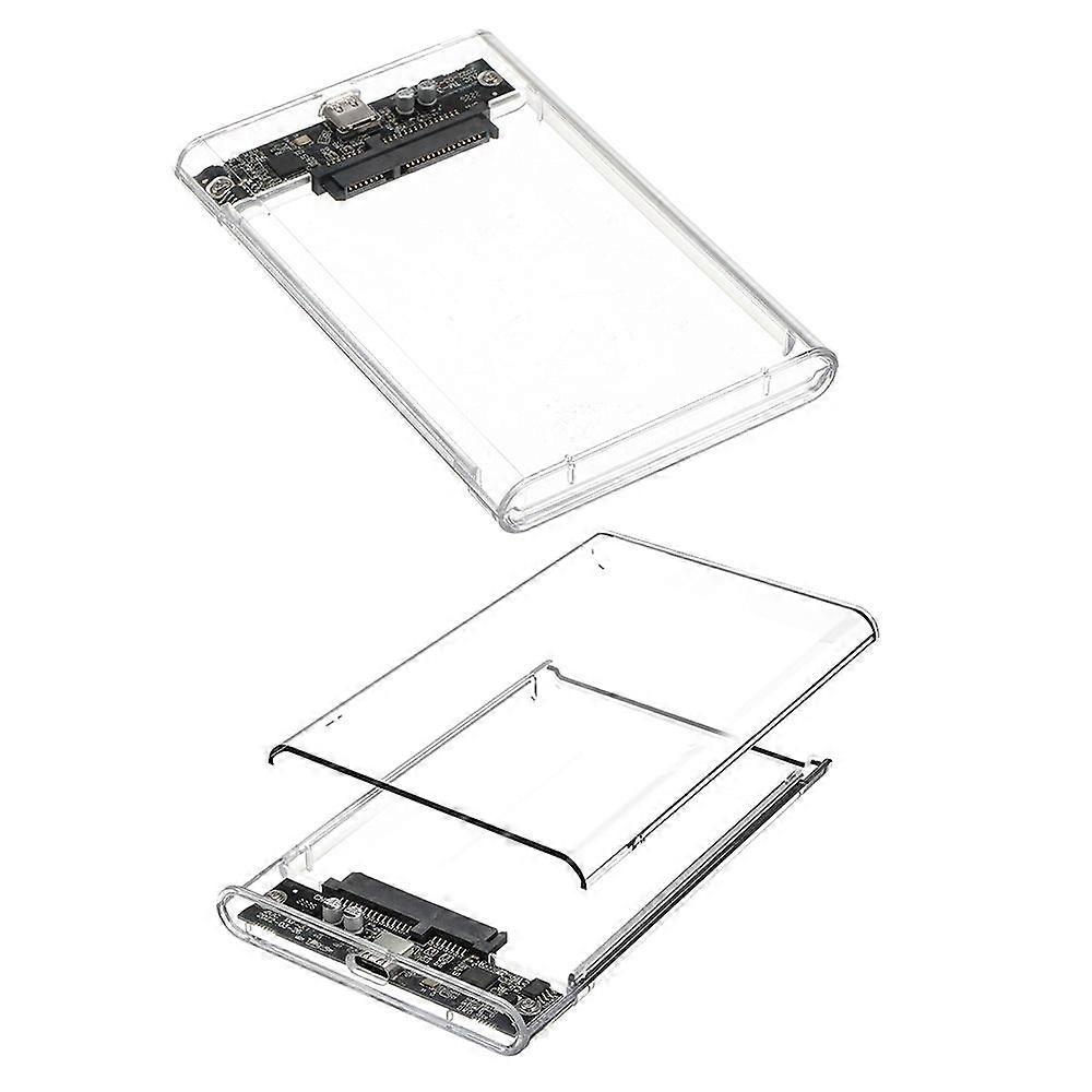 2.5 inch Hard Disk Case Type-C Transparent HDD Enclosure High-speed Transmission Easy Installation for 2.5 inch SATA HDD/SSD (Not Inclube Hard Disk)