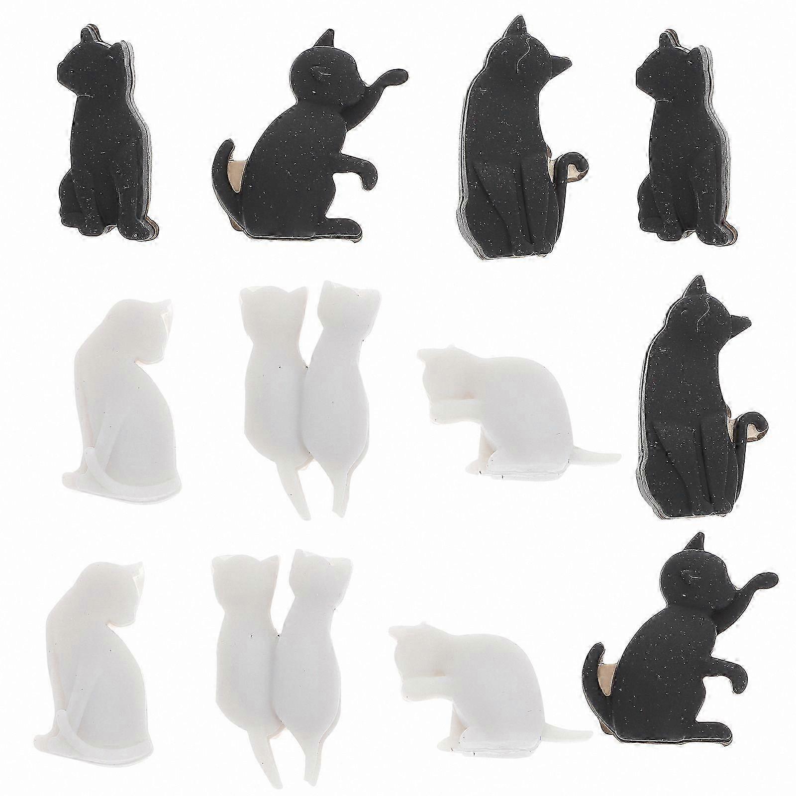 Set of 12 Silicone Cat Wine Glass Markers, Creative Cup Distinguisher for Home and Party Use (Assorted Colors)