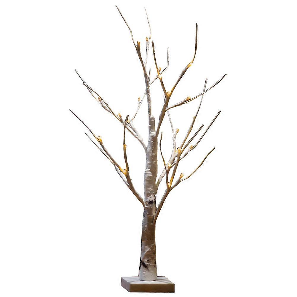 White Birch Tree Nightstand Lamp for Bedroom Desk Table 24-LED Light