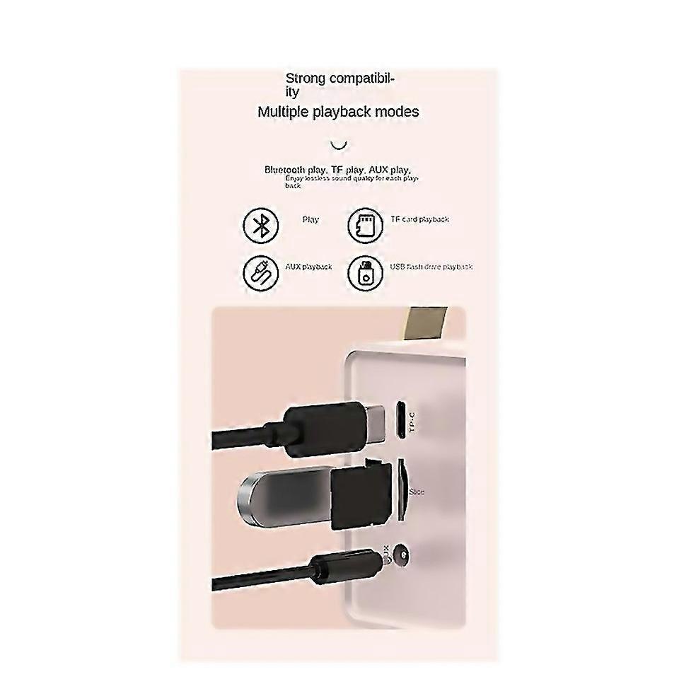 For Bluetooth Speaker Classical Retro Music Player Sound Stereo White