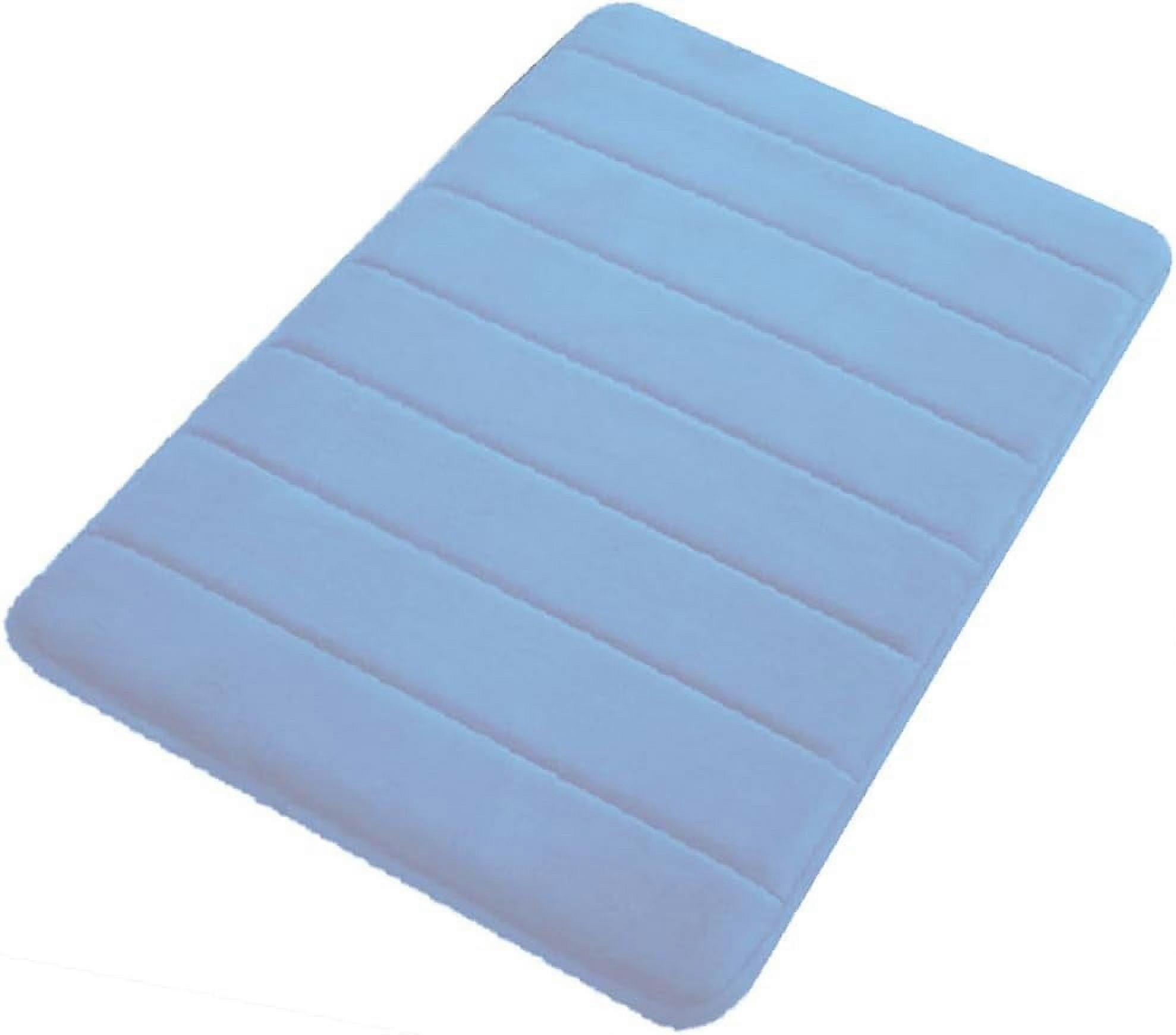 Thick Memory Foam Bath Mat 20"x32" Non Slip, Ultra Soft, Water Absorbent, Machine Washable - Blue