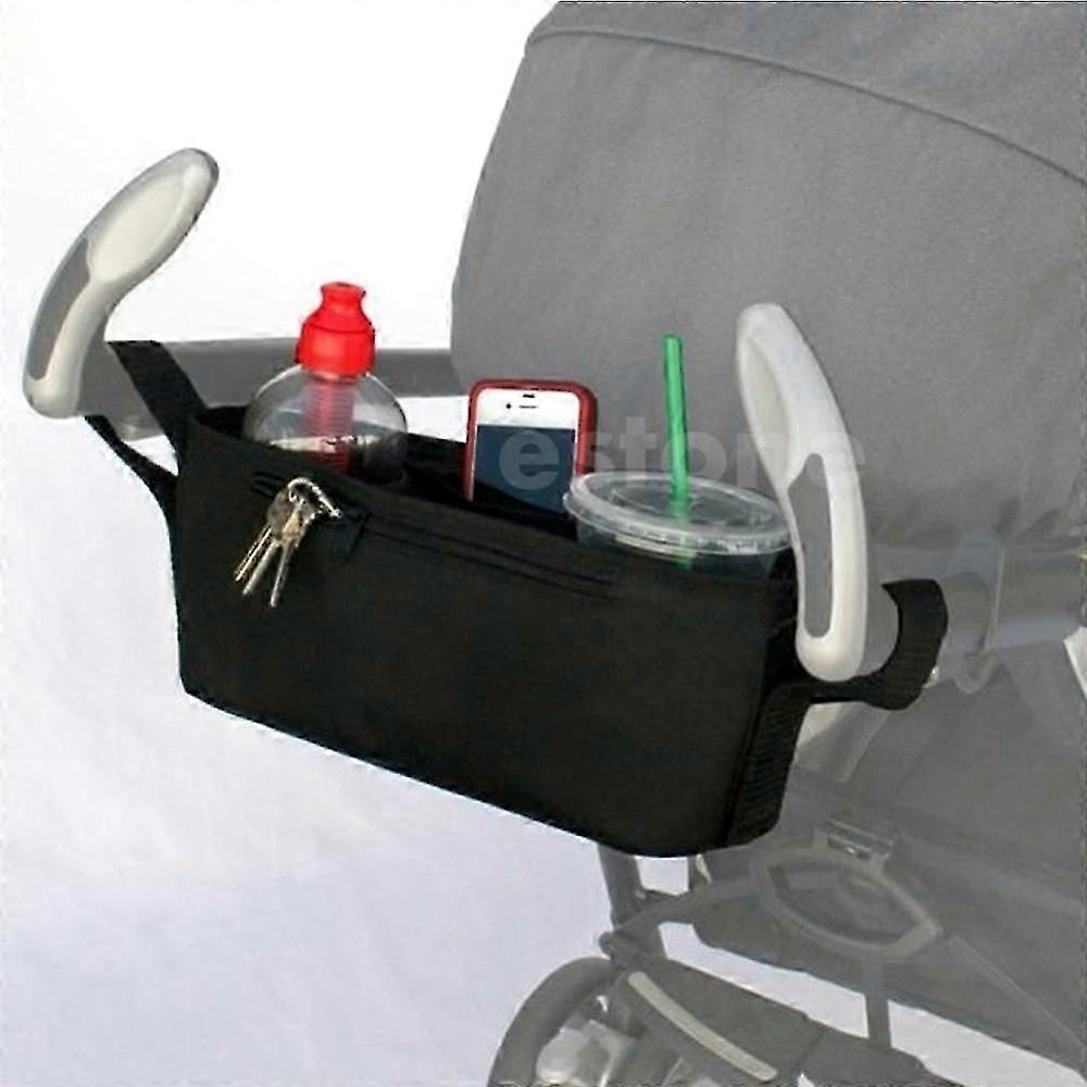 Stroller Accessory Organizer with Dual Cup Holders and Parent Tray