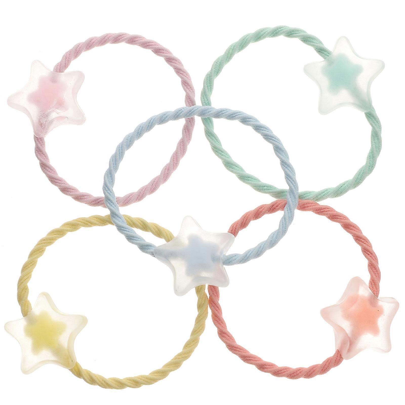 Hair Ties Elastic Ponytail Holders with Cartoon Charm 100Pcs