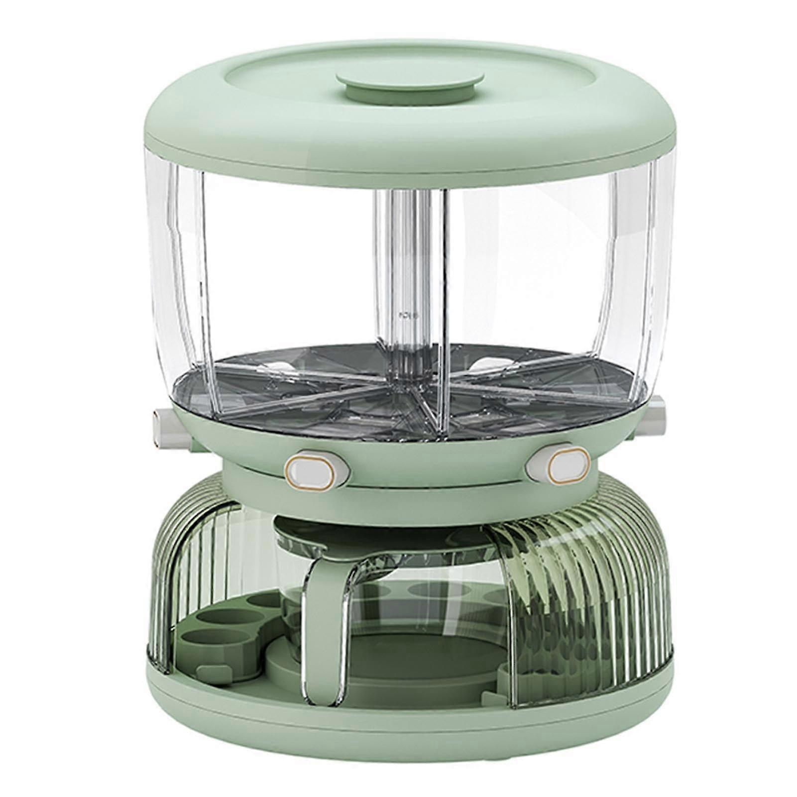 Cereal Dispenser - Rice Cereal Grain Dispenser with 6 Grids, Dry Food Storage Container for Kitchen