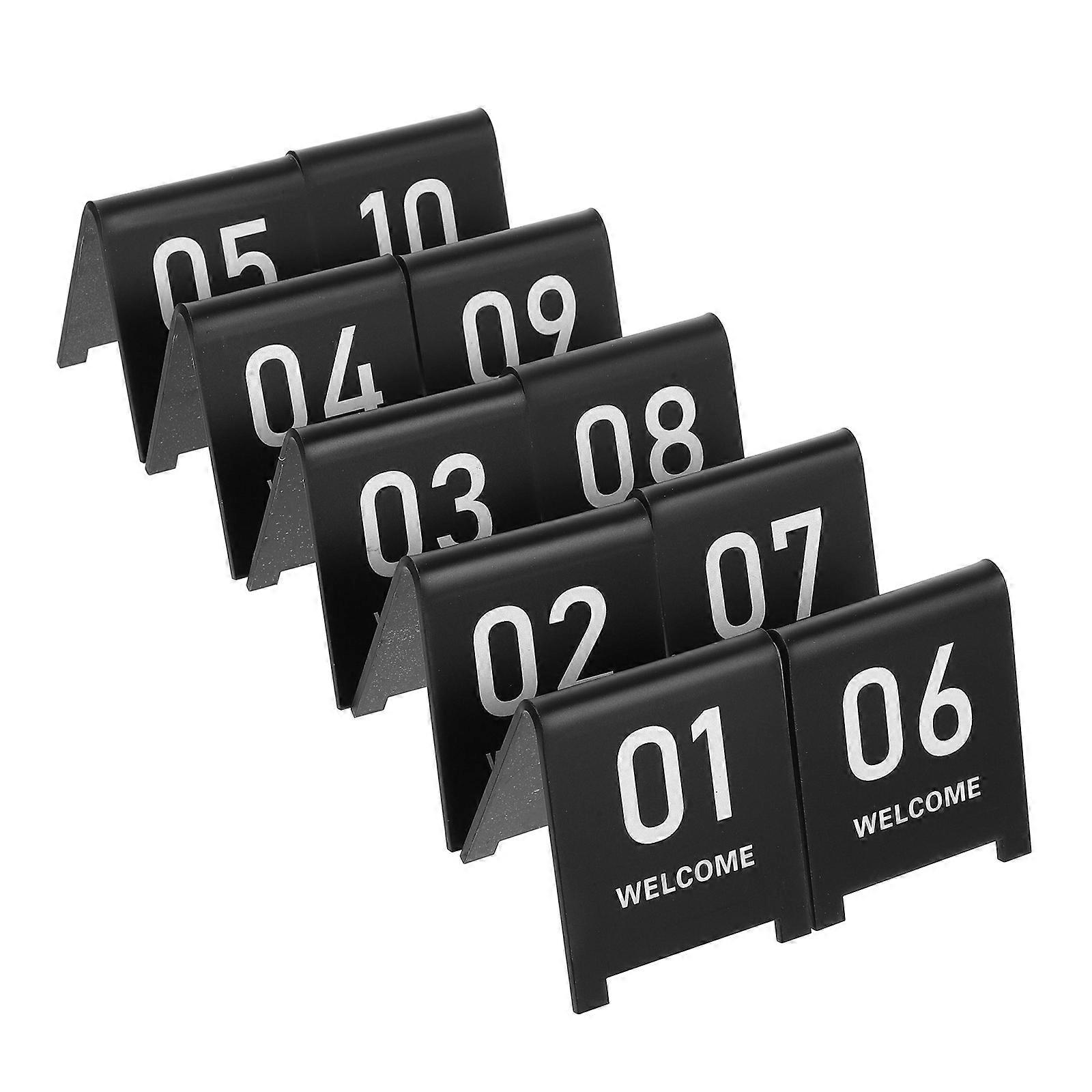 50 Pcs Black Acrylic Number Markers Reusable Table Reservation Event Signage For Wedding Birthday Party