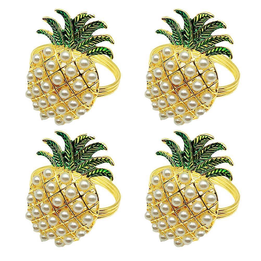 Party Napkin Holder Pineapple Alloy Decorative 12Pcs Ring