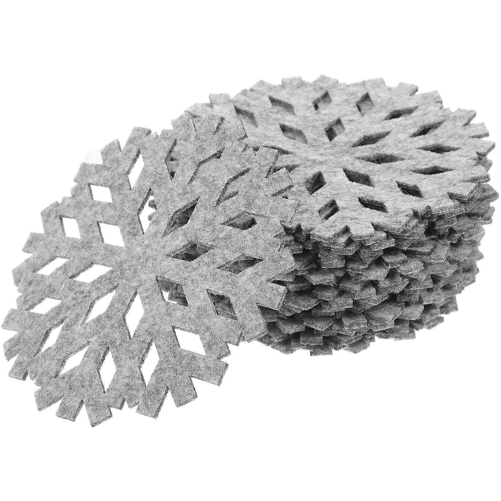 Xmas Snowflake Placemats for Dining Table Decor Cloth 60Pcs Grey