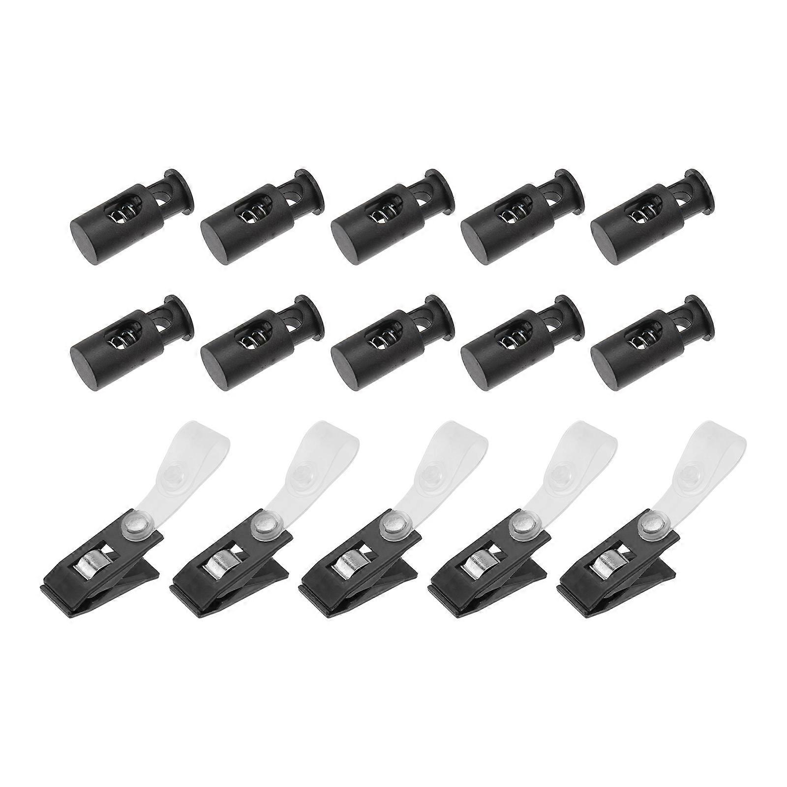 Black Garden Flag Stopper with Clip for Secure Flagpole Fixing 5Sets