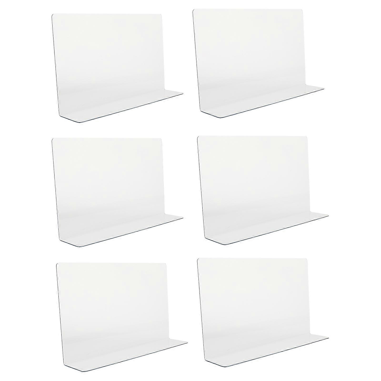 Clear L Shape Shelf Divider 6Pcs Store Goods Separator Commercial Display 12CM High Plastic for Business Owners