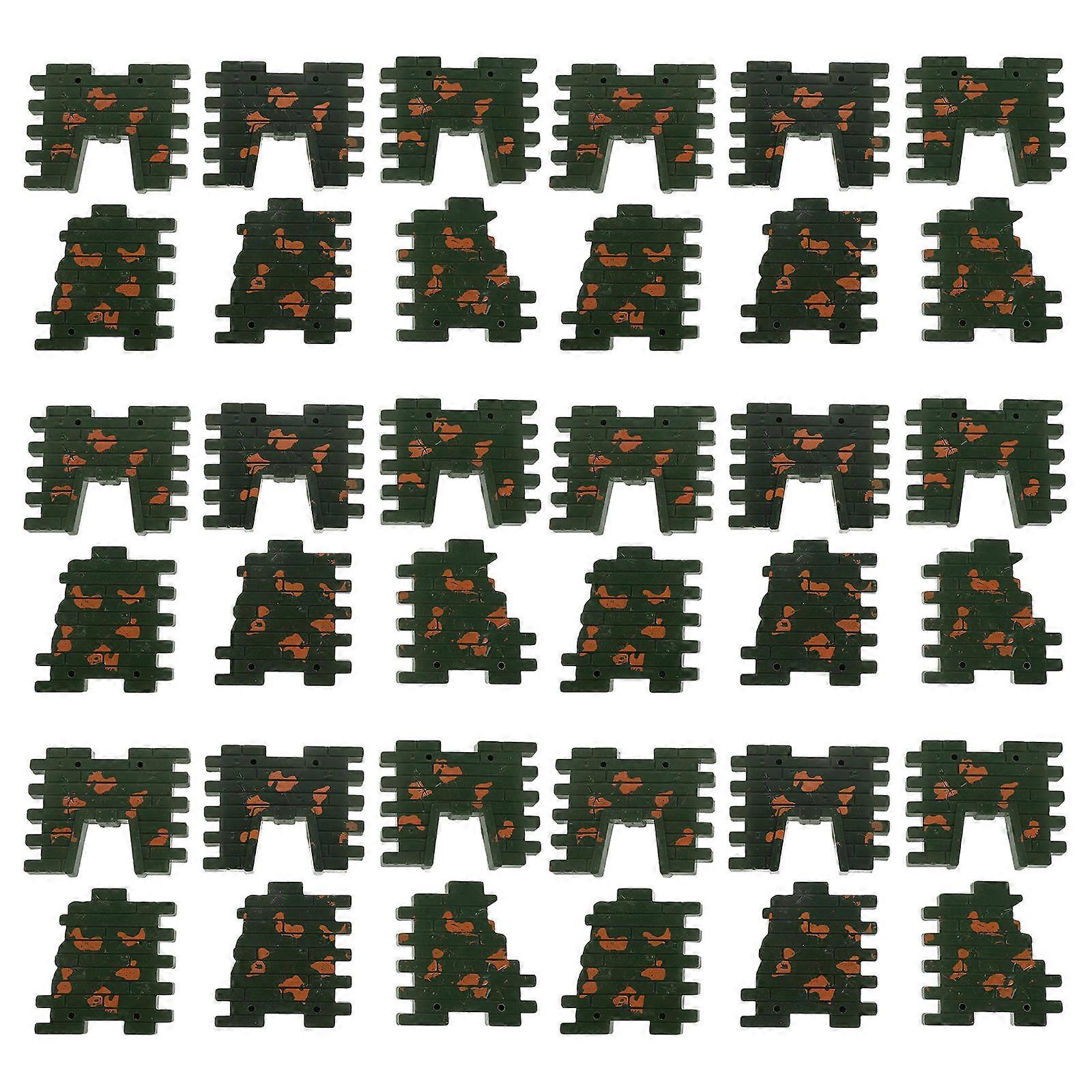 Plastic DIY Fencing Models for Miniature Scenes 200Pcs Olive Green