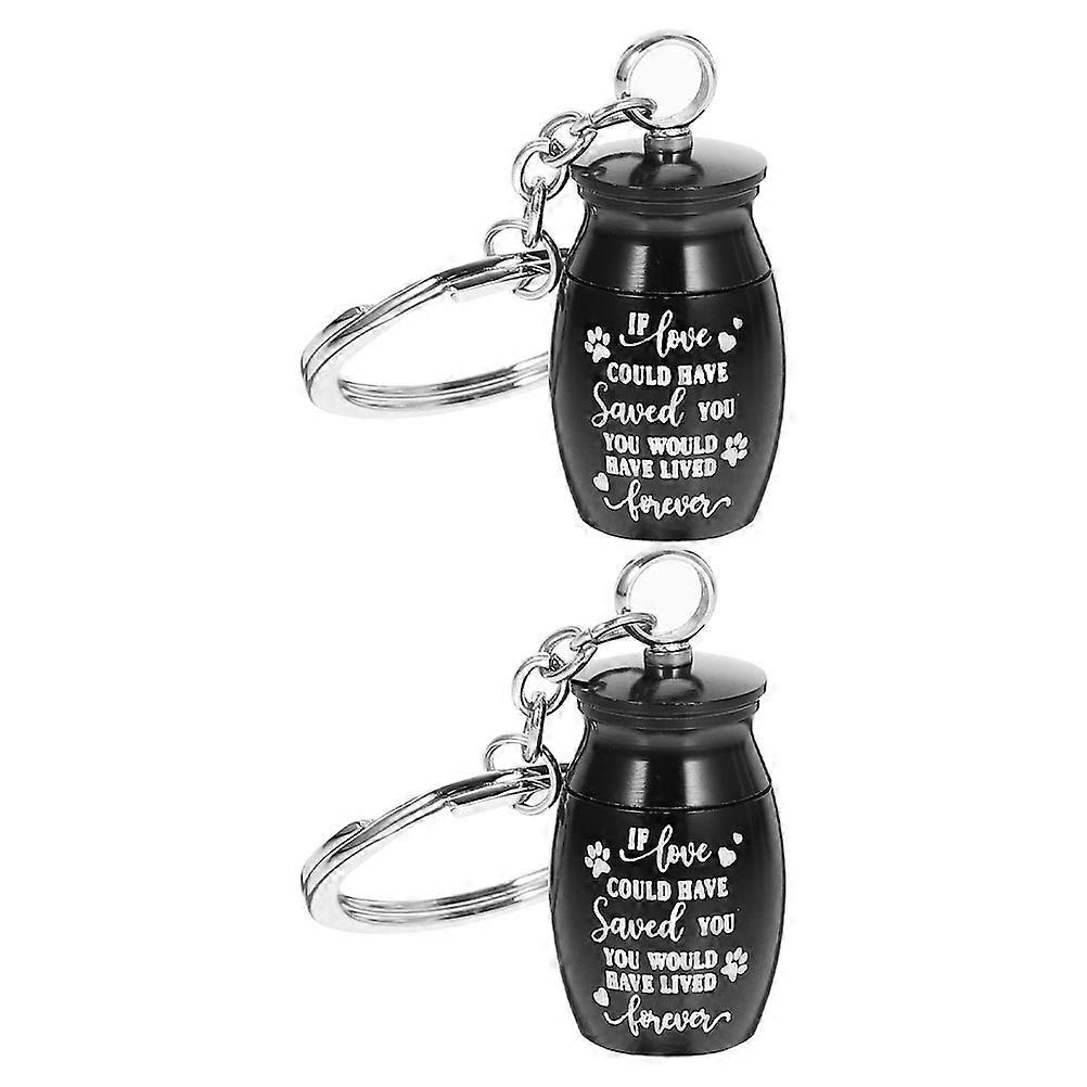 Black Dog Urn Key Chain Ornament for Holding Use 8Pcs Metal Keepsake
