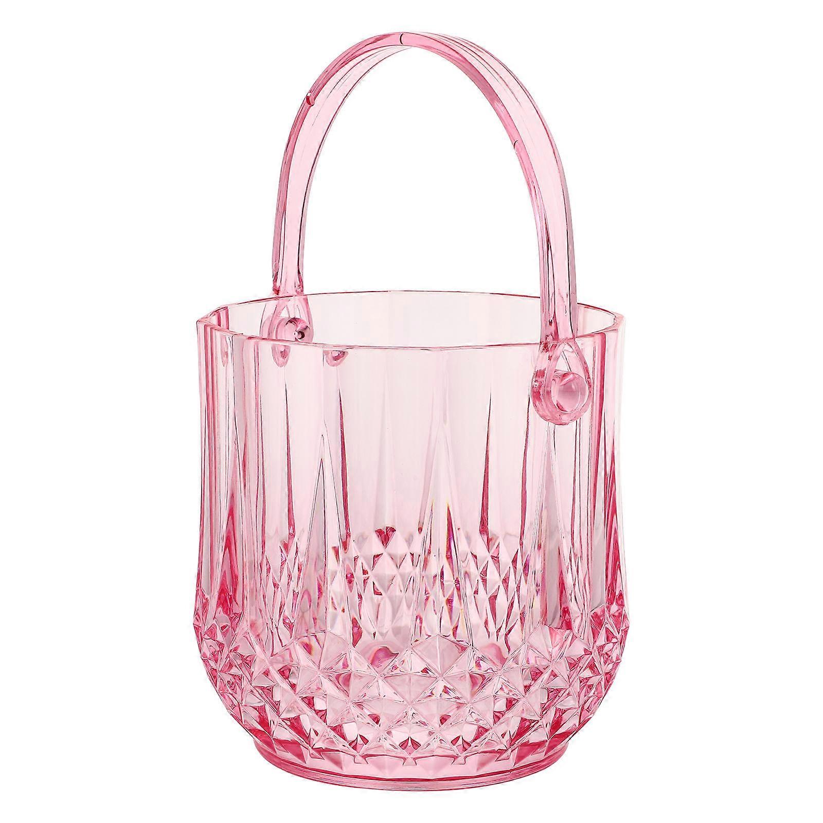 Acrylic Ice Barrel Round Ice Bucket for Storage 2Pcs Red Color