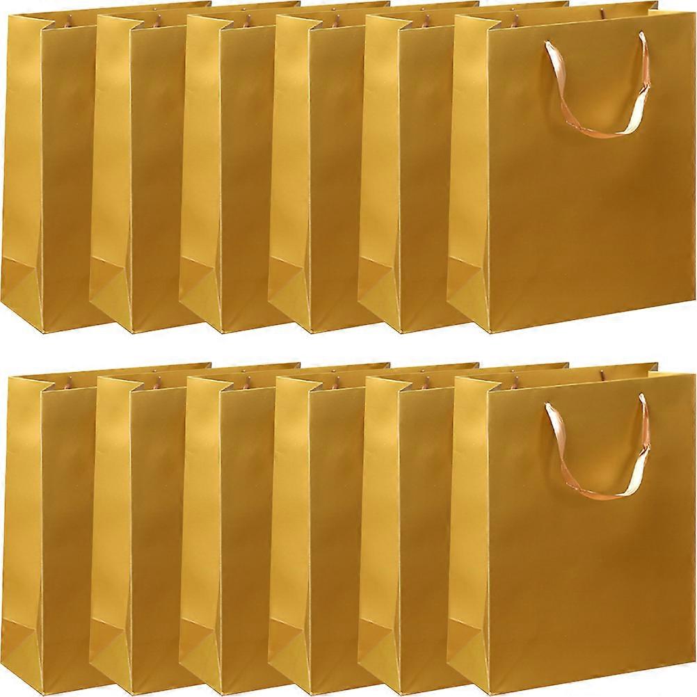 Trendy Golden Gift Wrapping Bag For Daily Items Rectangular 12.6×9.8×8.7in Storage 24Pcs