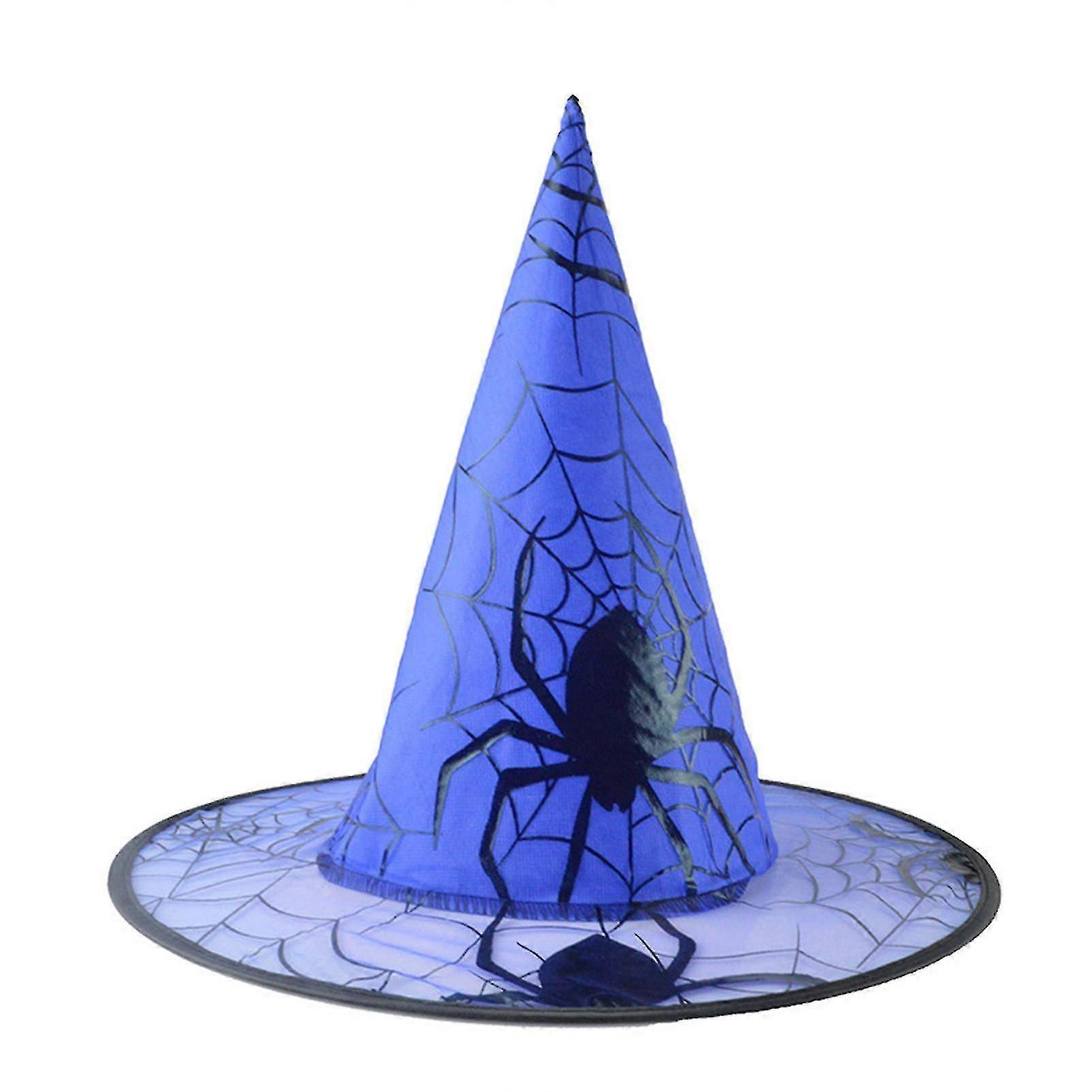 Witch Hat Stylish Unique Pattern Gauze Halloween Witch Cosplay Cap For Home