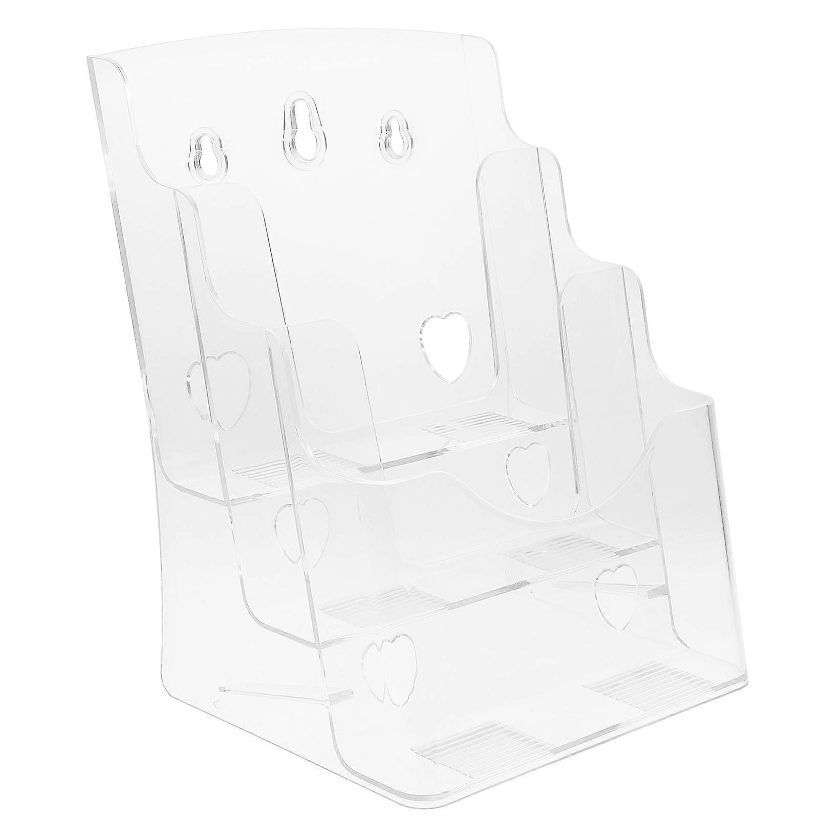 Pamphlet Holder File Rack for Storage Use 3Pcs Transparent Document Organizer