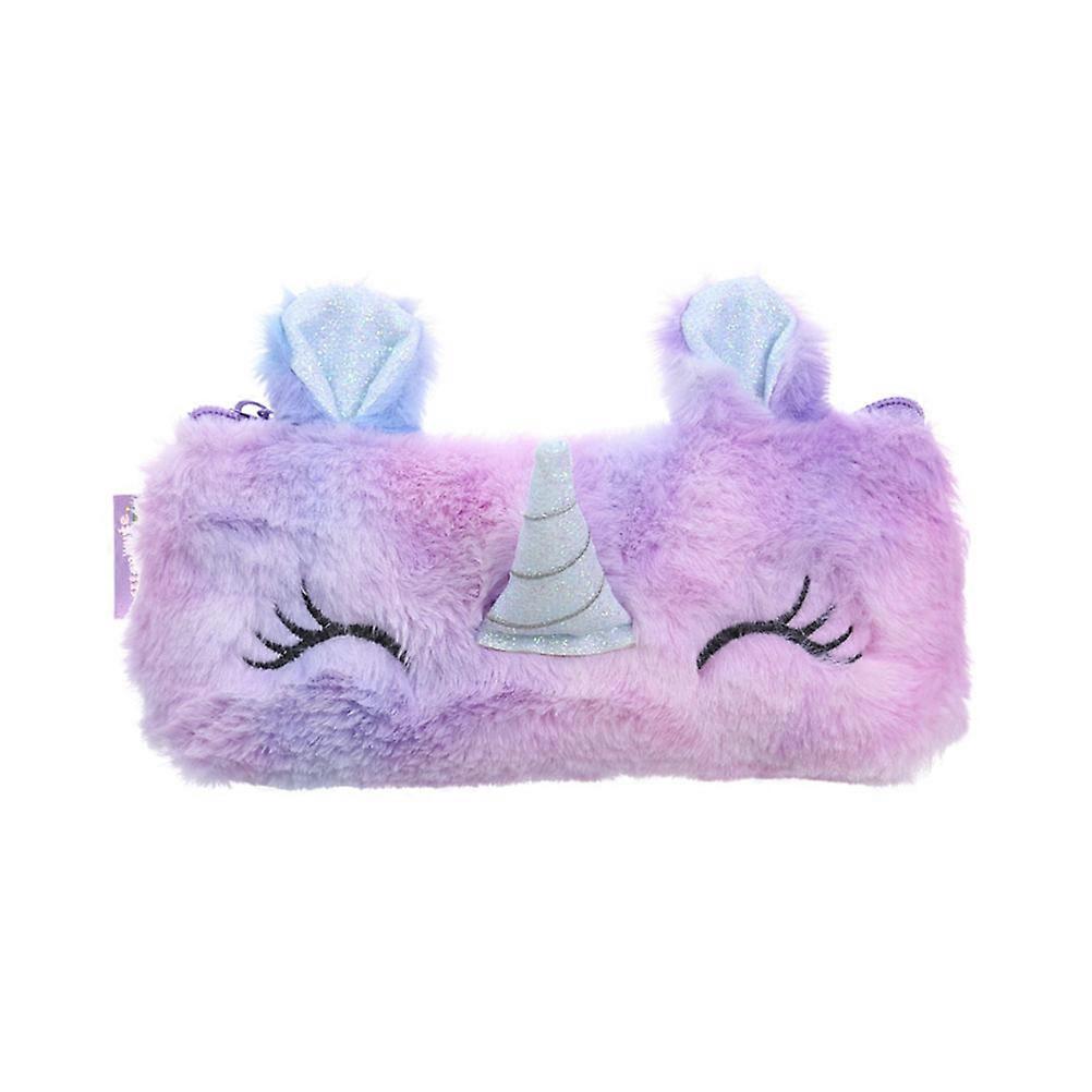 Multifunction Pencil Box Plush Cartoon for School Use 2Pcs Set