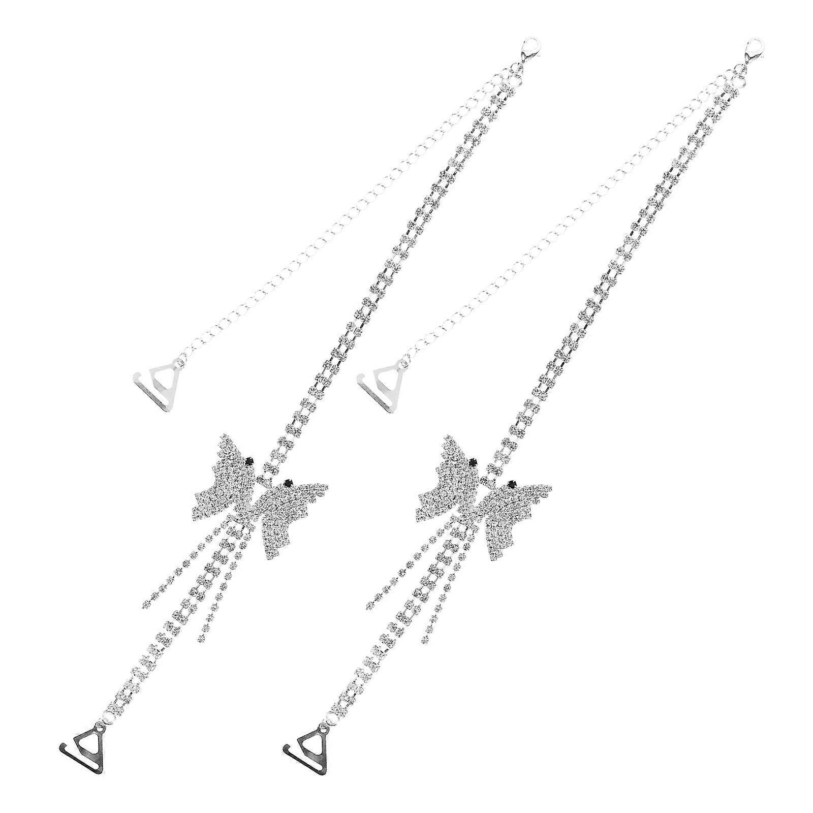 Butterfly Bra Straps Rhinestone Bra Straps Adjustable Replacement 5Pairs