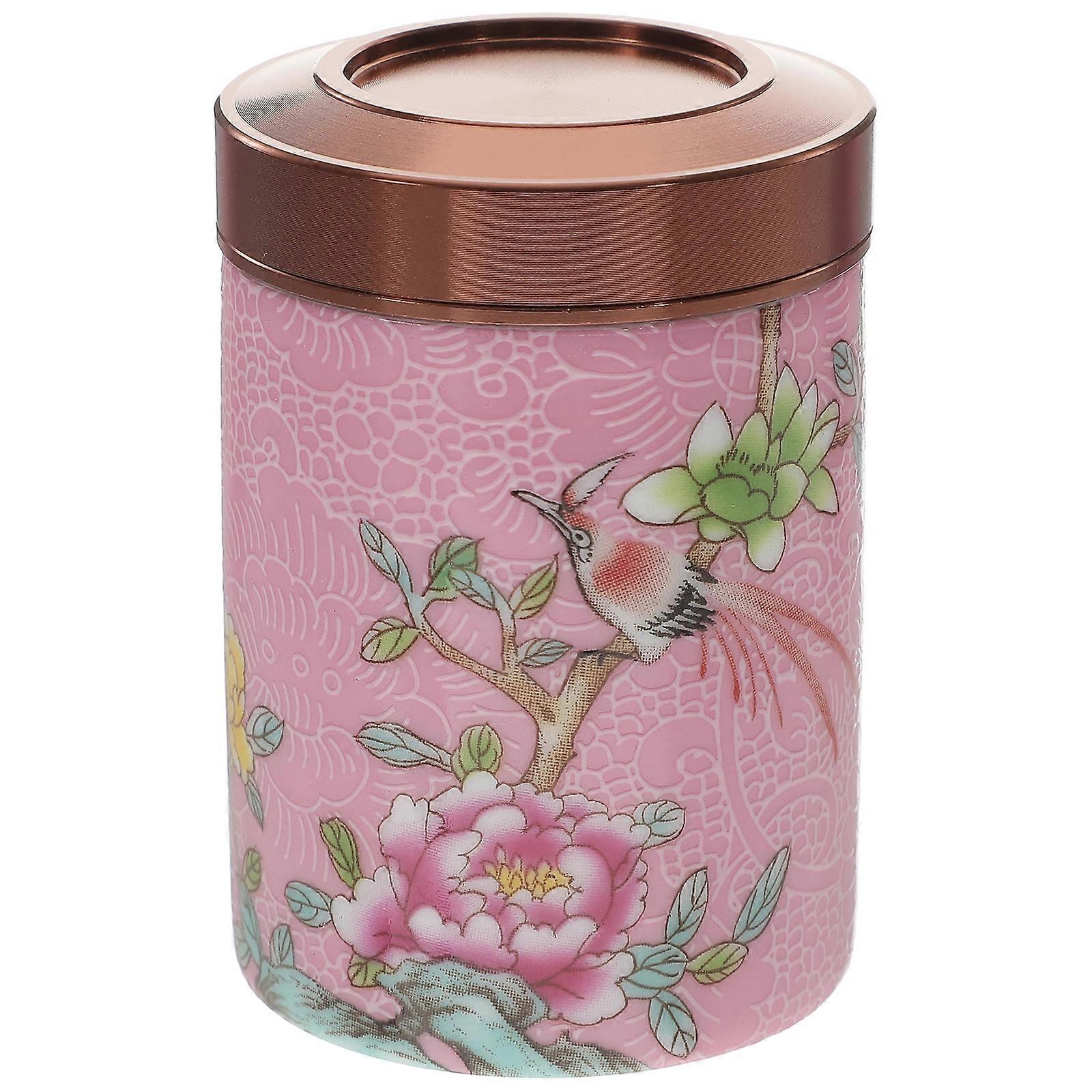 Decorative Tea Tin Ceramic Painted Container for Tea Storage 2Pcs