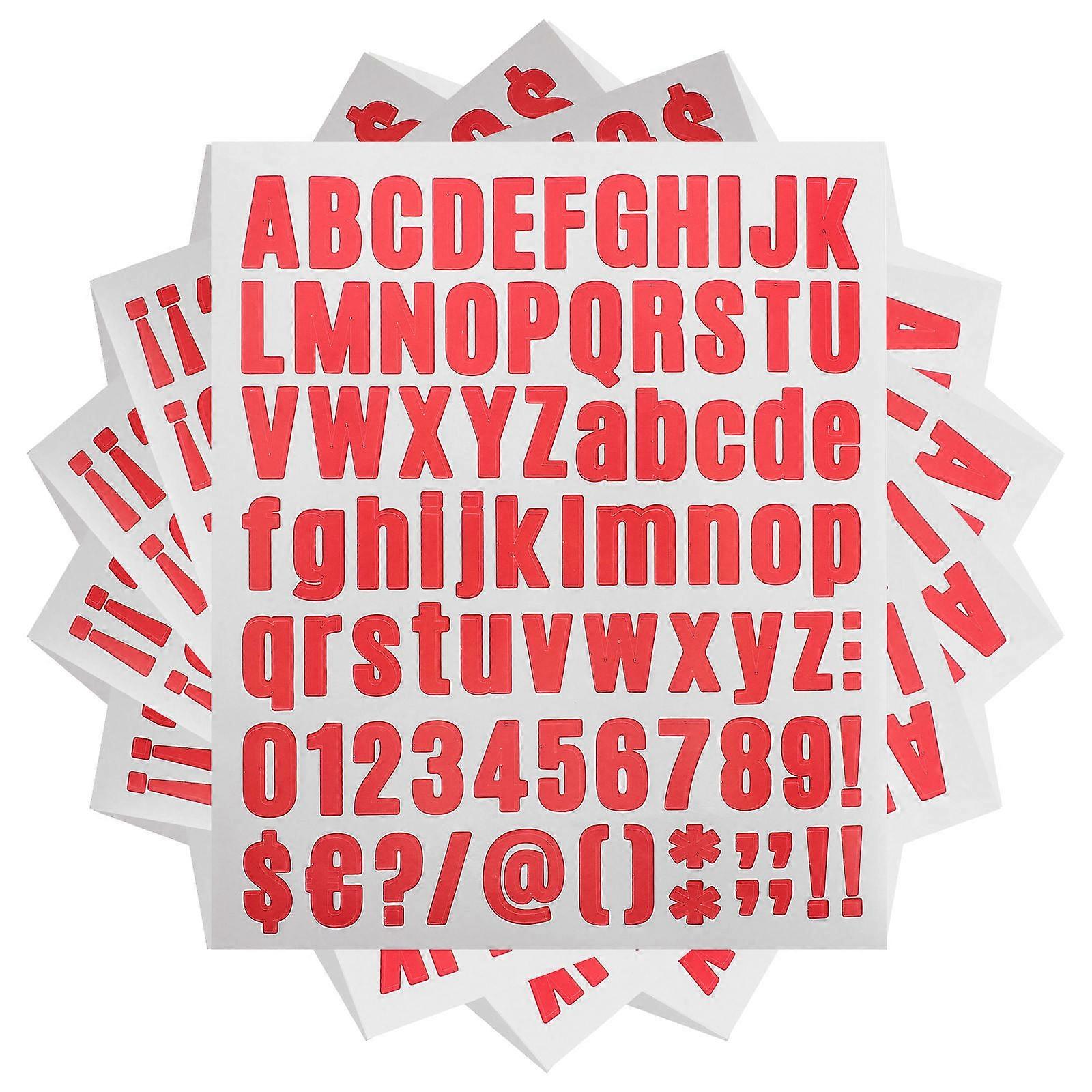 40 Pcs Red Adhesive Vinyl Letter Number Stickers For DIY Projects And Item Organization In Creative Design Style