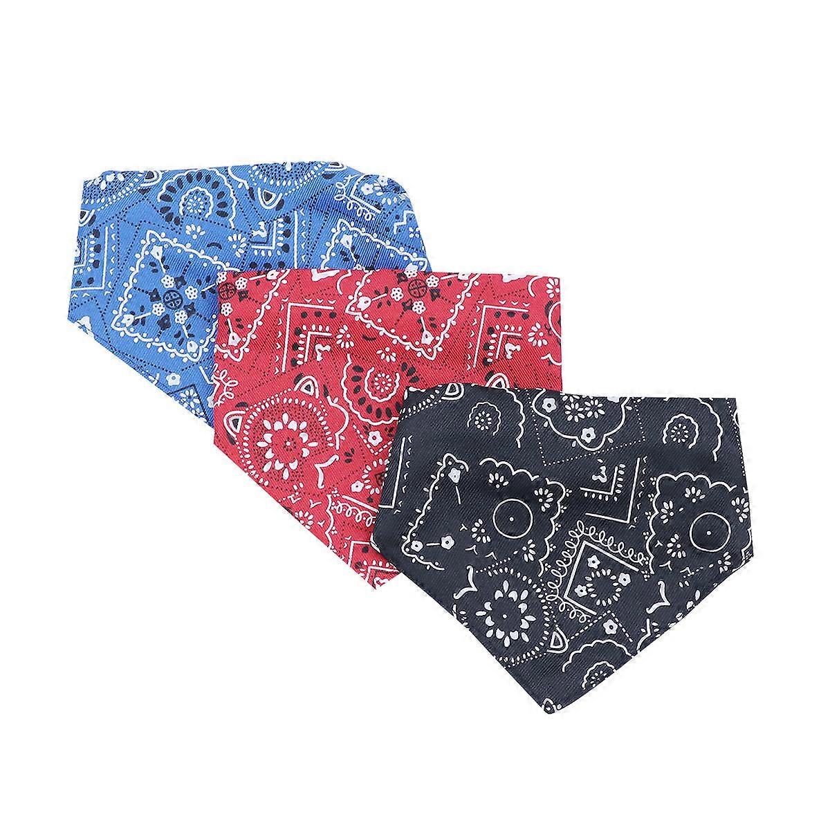 Assorted Color Pet Collar Bib Triangle Saliva Towel for Pet Use 6Pcs