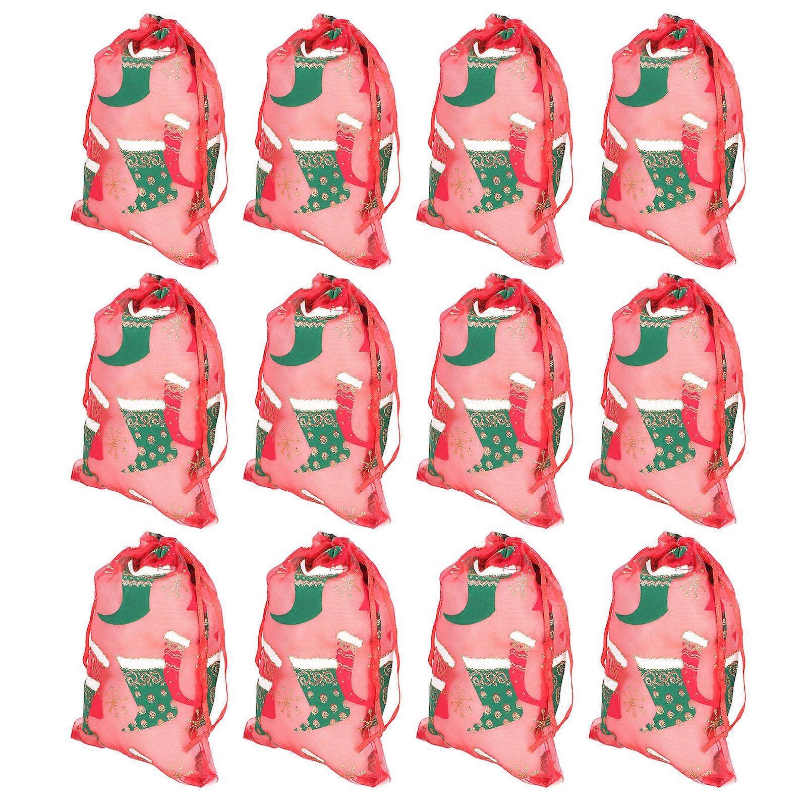 Candy Drawstring Pouches Christmas Gift Bags for Storage Use 75Pcs