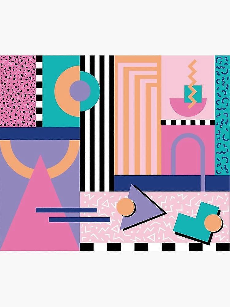 Memphis Pattern 90 - Retro 90s / 80s Poster Framed-unframed