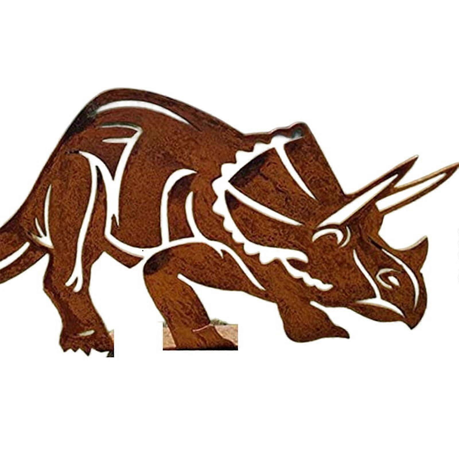 Metal Dinosaur Fence Post Topper, E