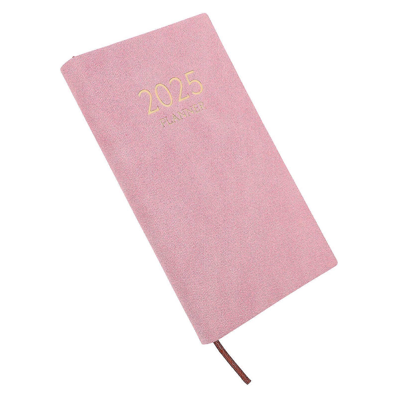 Daily Planner 2025 A6 Notebook Planner Monthly Index Goal Planning Pink 1Pcs