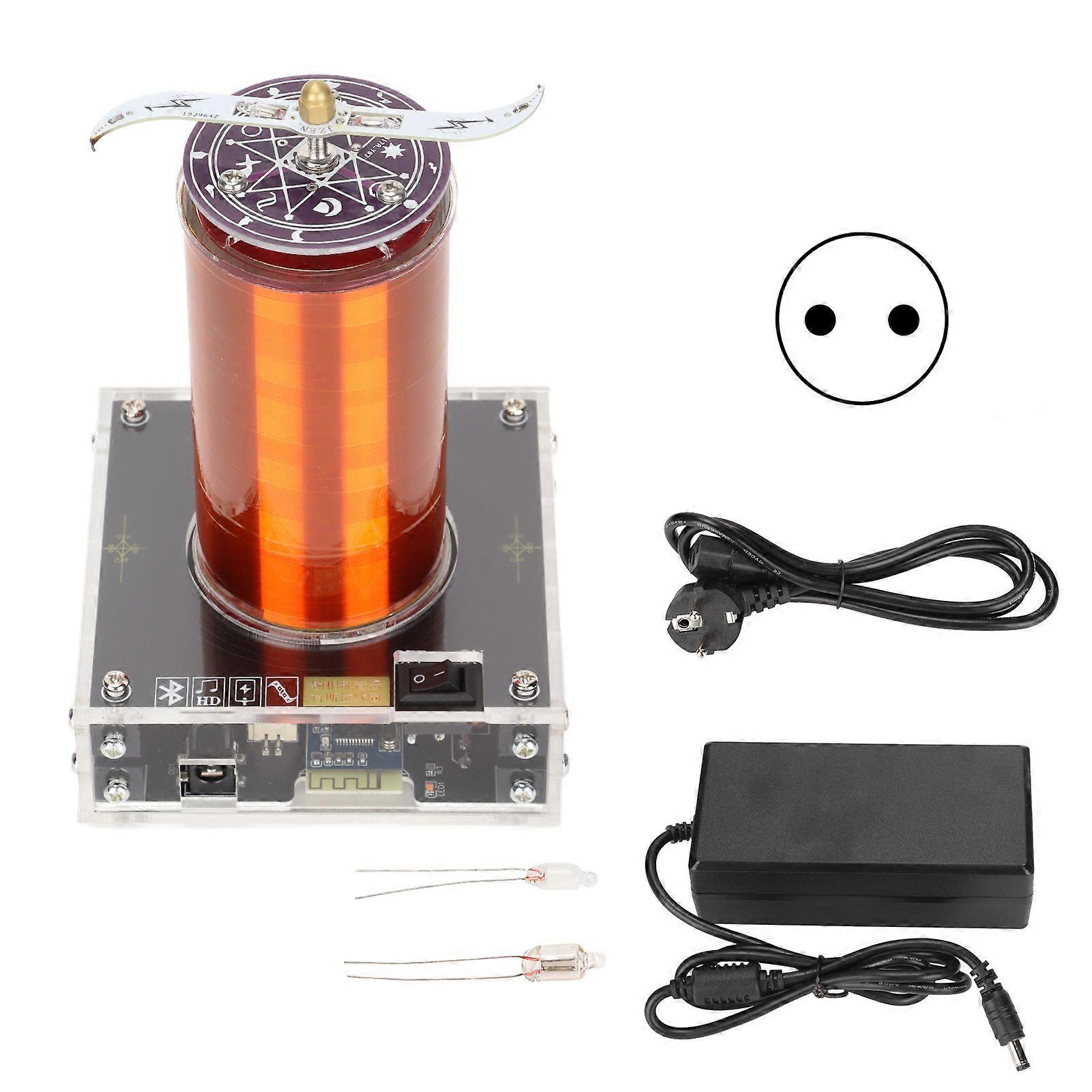Bluetooth Music Tesla Coil Plasma Loudspeaker Arc Generator Educational Wireless Transmission Experiment Desktop Model EU Plug