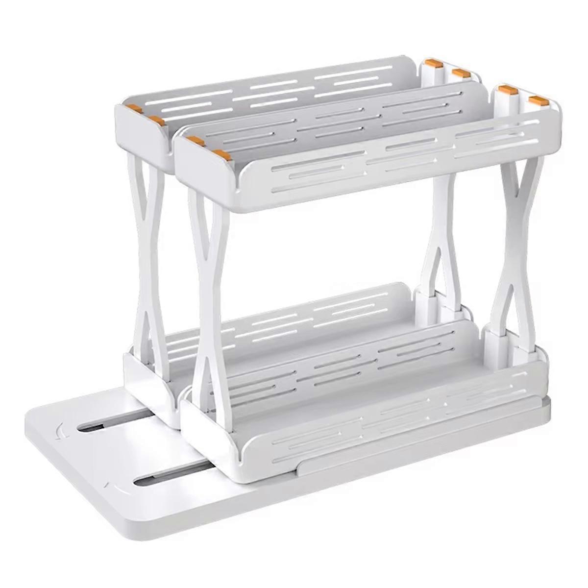 2-Tier Rotating Spice Rack -for Kitchen Cabinets, Space-Saving Design