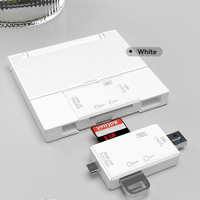 Multi functional six inOneCardReader OTG iPhone Type-C Micro SD CardFlashDrive intelligentStoragecard TF SD CardReaderStorageBox