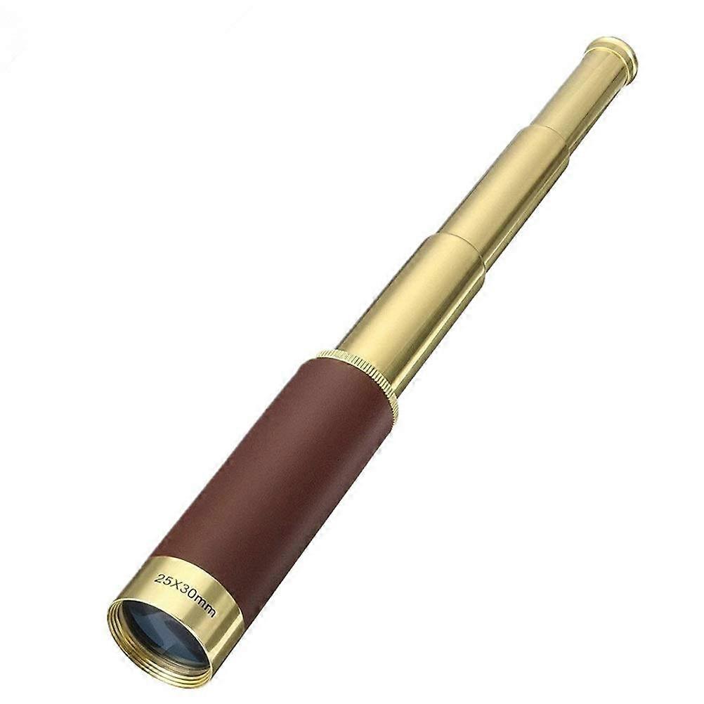Monocular 25x30 Power Portable Spyglass Pirate Style Small Leather Bag Included