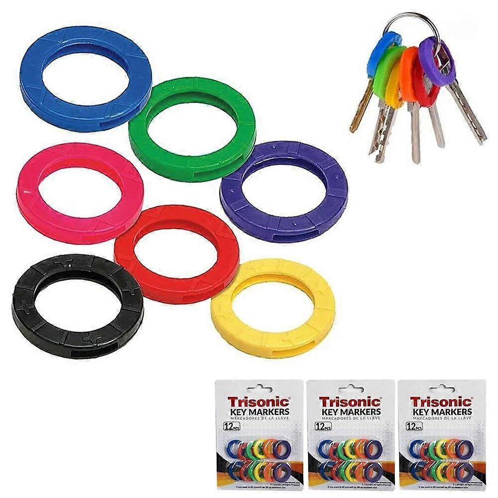 36 nøglekapsler, topdæksler, mærke-id-markører, nøglering, blød topper, gummi, assorterede farver