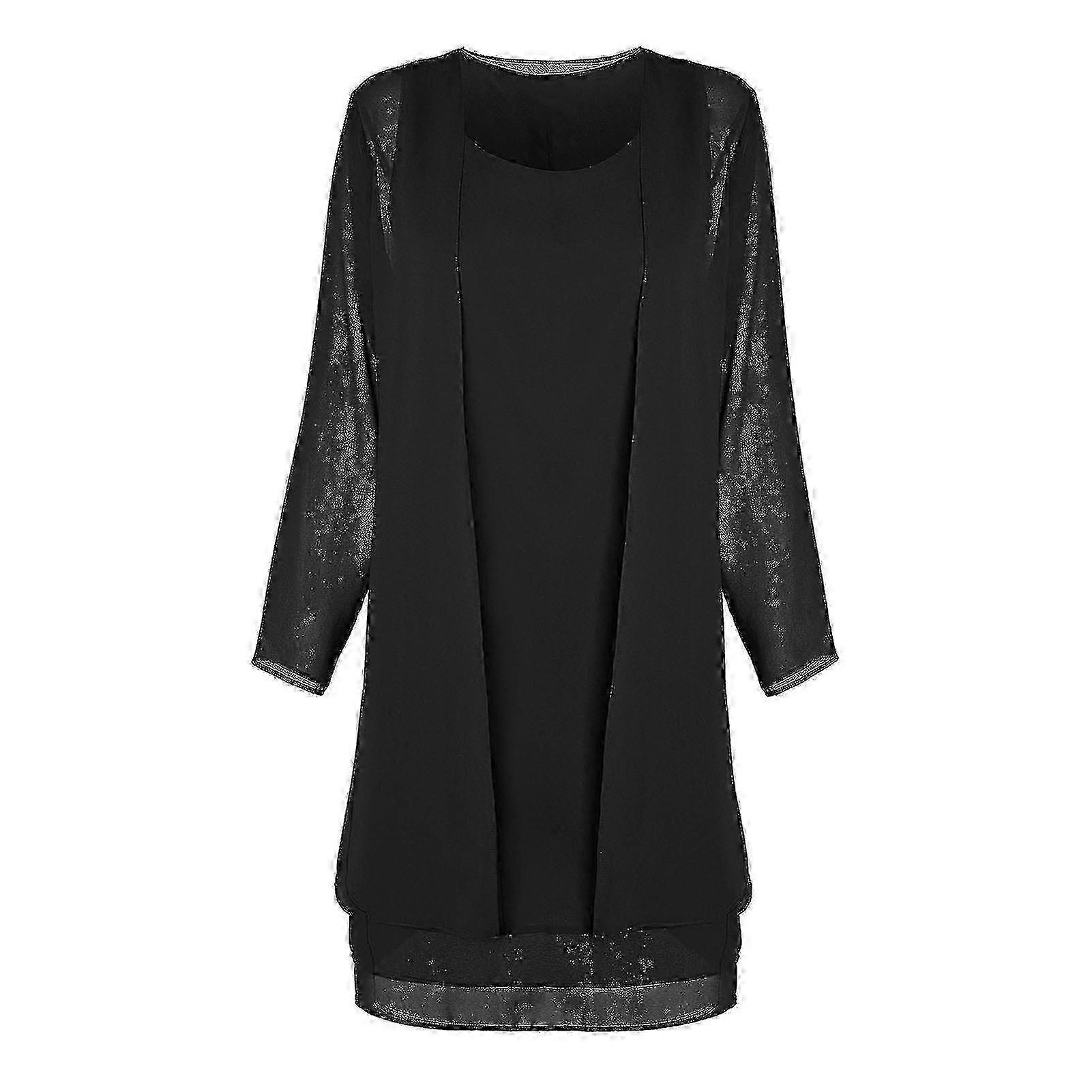 Plus Size Chiffongkappa för fest - Avslappnad passform set