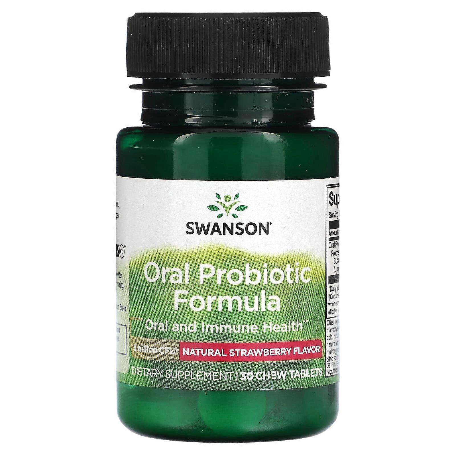 Oral Probiotic Formula - Natural Strawberry, 3 Billion CFU, 30 Chewable Tablets