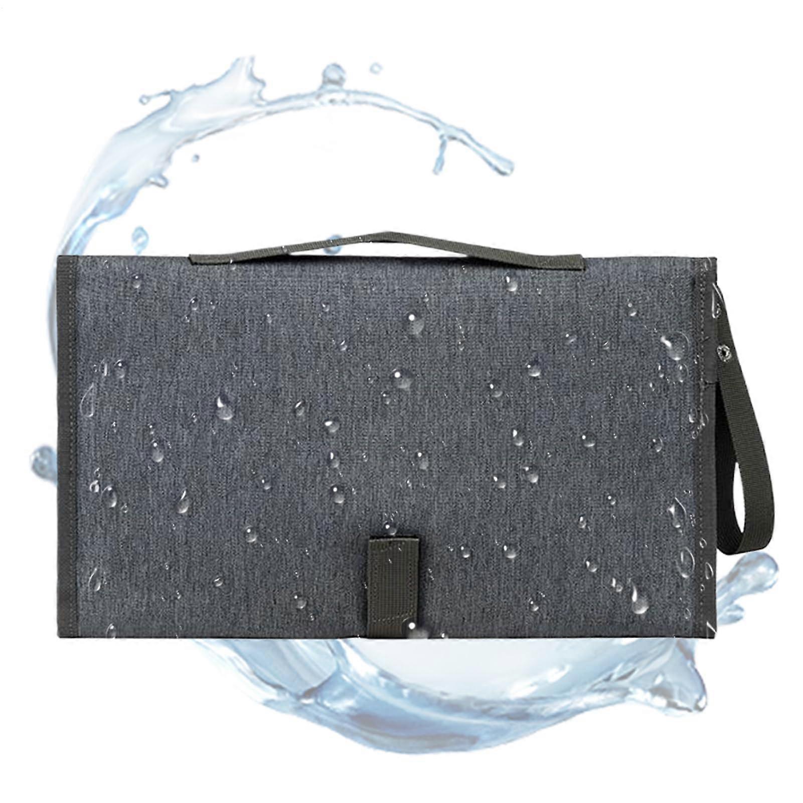 Diaper Bag Purse Waterproof With Stroller Hook Dark Gray, Diaper Pouch With Changing Station For Walking Beach Trips