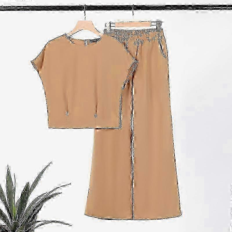 25-26 Womens Casual Two Piece Suit Set - Summer Blouse and Pants from Tmall