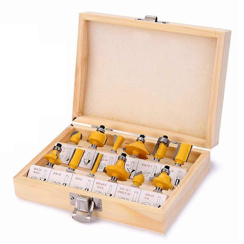 12 PCS 1/4 polegadas Shank Tungstênio Carboneto Tippped Router Bit Set