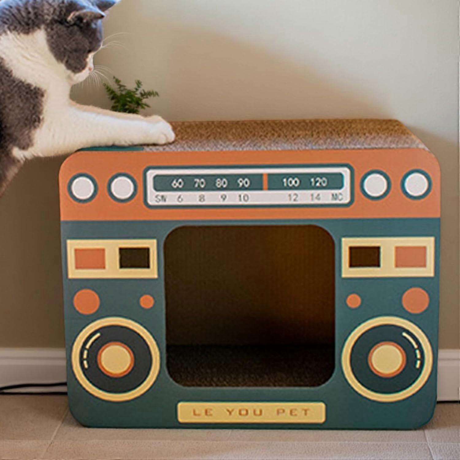 Cardboard Cat Scratcher Large Lounger OvenShaped Car Scratcher For Kitten To Large Breeds Mental And Physical Exercise