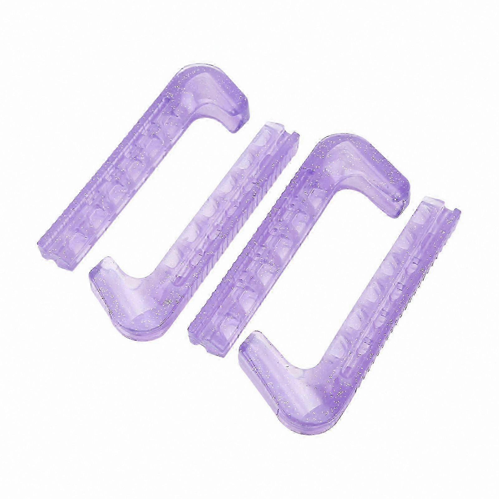 Portable Set of 2 Purple Adjustable Blade Guards for Ice Skating - Ideal for Hockey and Figure Skates Protection
