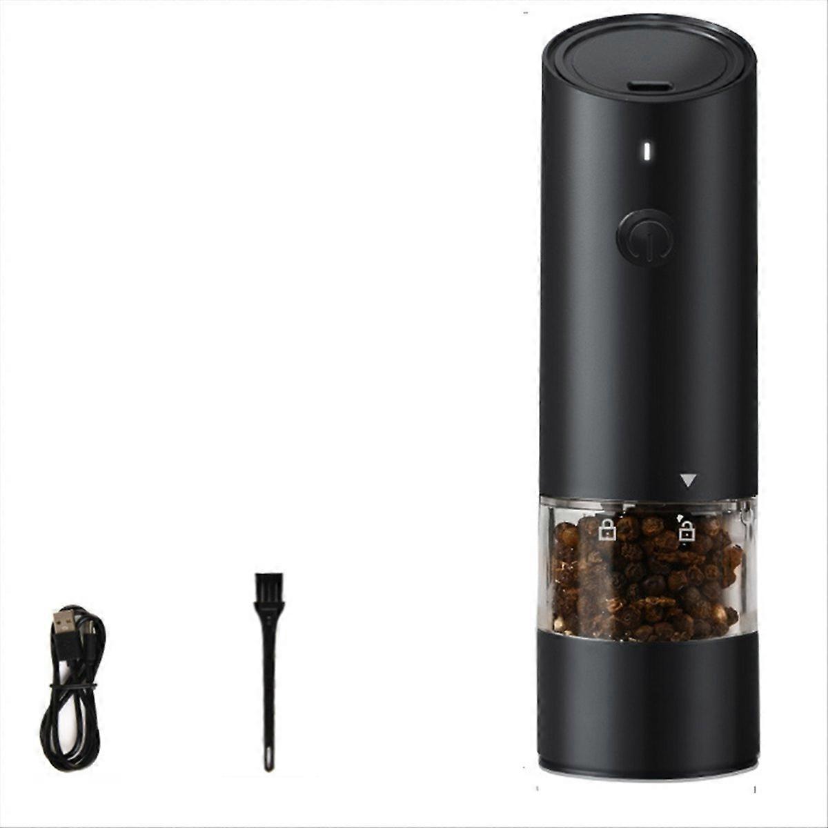 USB Rechargeable Pepper Grinder, Electric Pepper Grinder Black