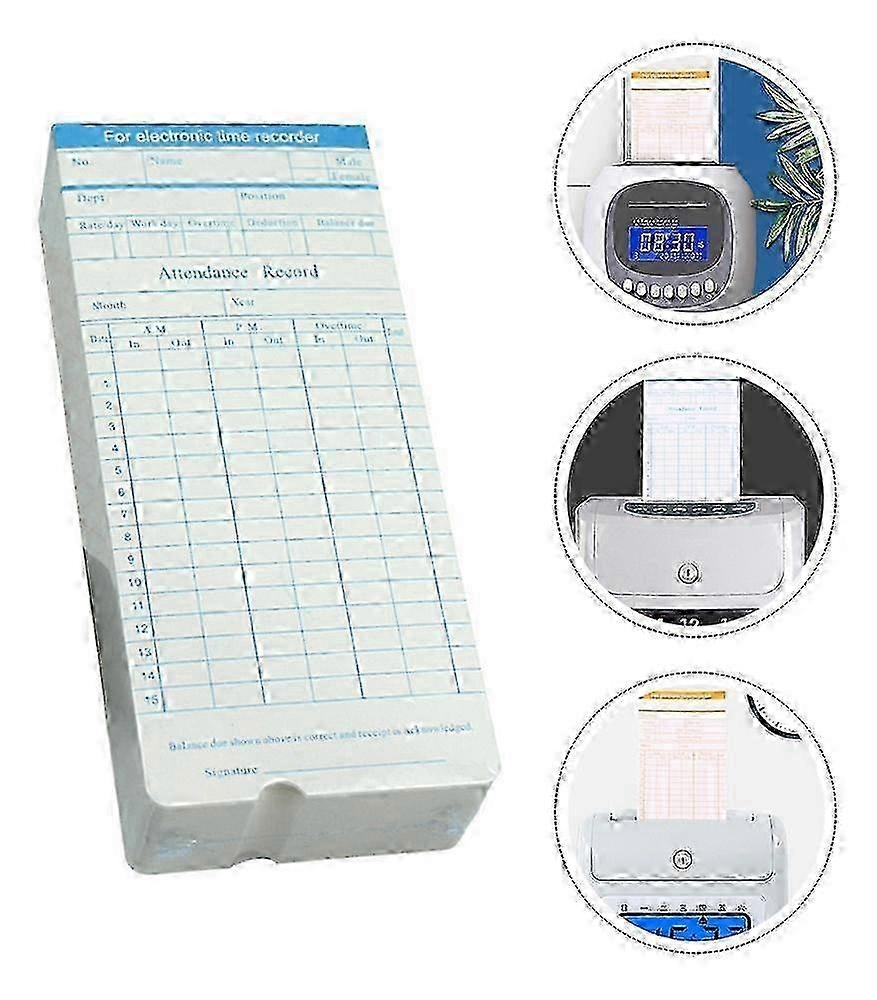 Employee Timecards Time Card,100PCS Monthly Time Clock Cards