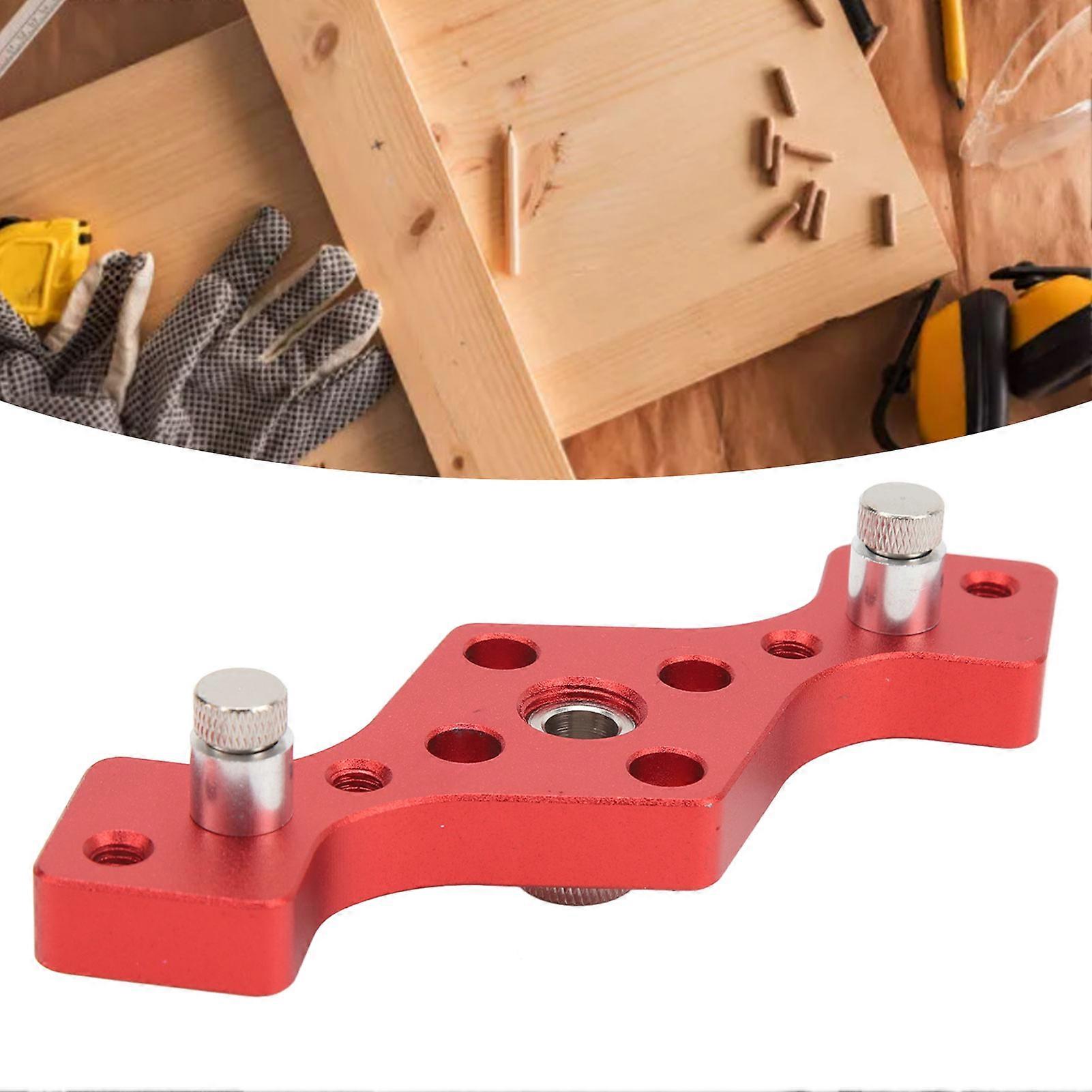 Self Center Dowel Jig Vertical Hole Puncher Locator Woodworking Doweling Jig Wooden Board Connection Tool Red 