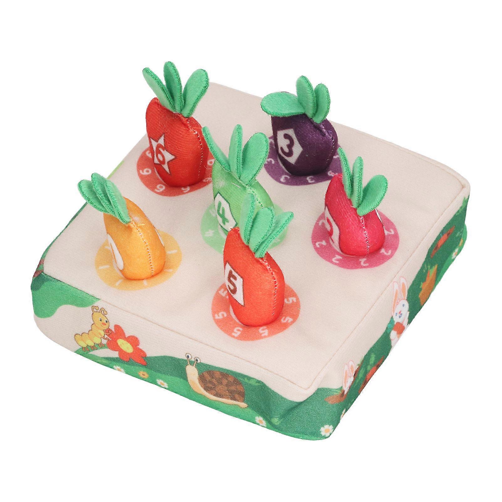 Carrot Doll Pull Out Toy Color Matching Number Radish Harvest Vegetable Field Plush Toy Sorting Game for Kid Interaction 1-6 