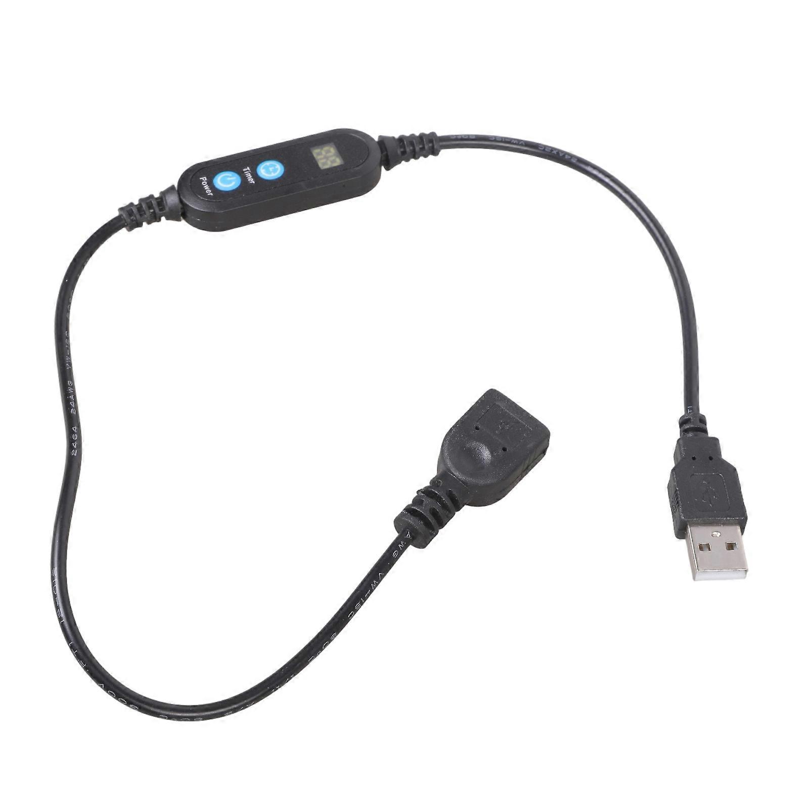 50cm Adjustable Timer Switching USB Cable Cord 1 to 30 Minutes Auto Countdown Shutoff For LED Lights, Fan, Kitchen Multicolor