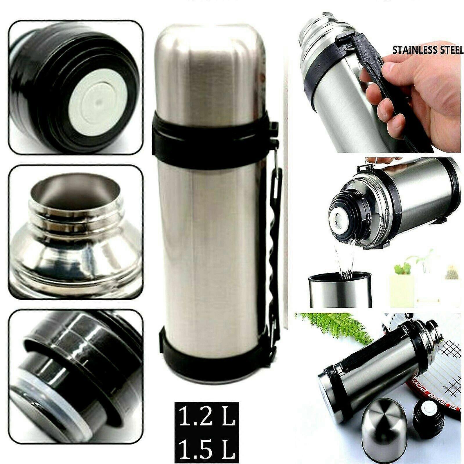 1.2l 1.5l魔法瓶のステンレス鋼の壊れない真空のハンドルは銀eyziを飲む