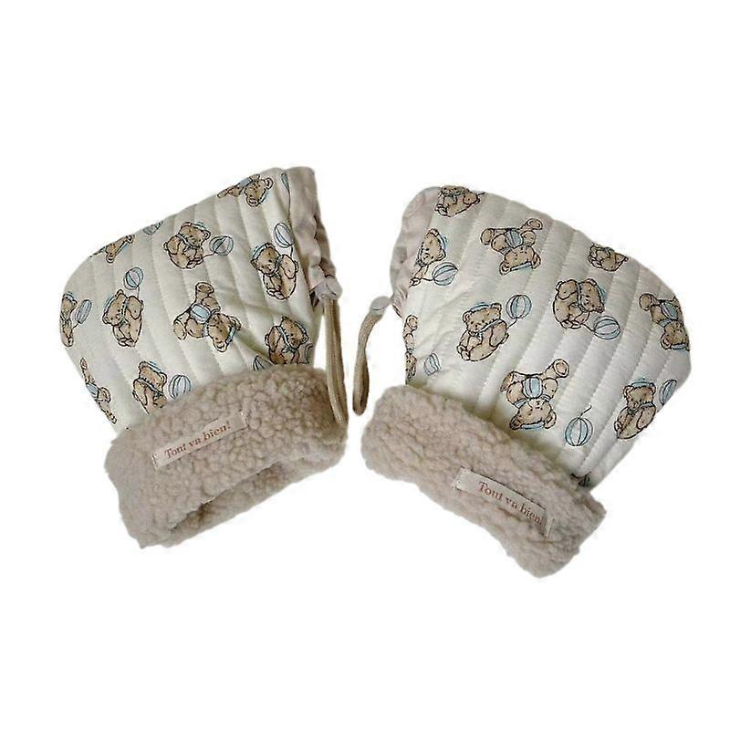 Cartoon Bear Handmuffs Soft Warm Children's Scooter Gloves for Boys and Girls